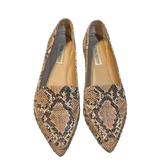 Steve Madden Feather Studded Snake Flats - Picture 6 of 8